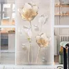 Autocollants de fenêtre grandes tulipes fleurs murales papillon