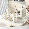 Tee-Sets Europäische High-End-Wasserbecher-Set Home Wohnzimmer Keramik Flasche Trinkkücher Küchentheal Geschirr