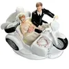 Partyzubehör Valentinstag Geschenkbräutigam Hochzeitsharz Dekoration Fashion Cake Topper Braut auf Motorradfigur Ornament