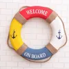 Nautische decoratief welkom leven Ring Boei Lifebuoy Wall Hanging Decor Decor Cloth Room Mediterranean 240403