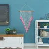 Tapestries roze macrame muur hangende hart bruiloft ceremonie achtergrond thuis decor boho tapijt