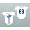 Crooklyn blauw op wit 88 honkbal jersey elke naam of nummer gestikt
