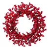 Decoratieve bloemen Kerstdeur krans 15.74in inch voorste rode bessen kransen kunstmatige takje slinger hangende kamer muur ornamenten deuren