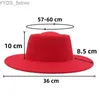 Chapéus largos balde sólido fedora hat clássica feminina trilby lã jazz boliche de boliche elegante vestido de outono marrom vintage yq240407