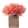 Fleurs décoratives 6pcs rose eucalyptus artificiel feuilles tiges argentés Greerie Branches Plantes pour arrangement de fleurs mariage