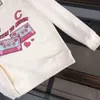 Tasarımcı Sweater Men Hoodie Moda Pembe Mektup Baskı Grafik Sweatshirt Yuvarlak Boyun Uzun Kol Üstleri İki Renk