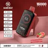 Mesii Visual Boxx 15k Puff Bauf 15000 Puffs Ondesable Vape Pen Digital Ecrece Vapes Двойной сетчатой катушкой предварительно заполненной 18 мл регулируемого воздушного потока E -потока E Сигарета