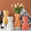 花瓶顔花瓶抽象ボディアートパーソナリティセラミック装飾オフィスロビールームアートワークの装飾品