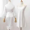 home clothing Sexy Womens Home Dresses Underwear Lace Bridal Wedding Dress Set Evening Dress Casual Pajamas Kimono Bathroom DressL2403