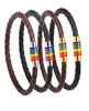 Echt lederen regenboog LGBT -bord Charm Wracebanden voor vrouwelijke mannen Gay lesbische roestvrijstalen magnetische buckle bangle polsband7256802