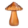 Vases Mushroom Shaped Flower Vase Transparent Glass Plant Hydroponic Bottle Desktop Decoration Ornament