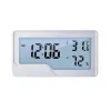 Klockor inomhus temperaturfuktighetssensor max/min hygrometer termometer display med 12/24 timmars switch skrivbord tidsklocka med bakgrundsbelysning