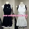 Printemps noir blanc sport décontracté mini robes combinaison femmes 2024 lettre de mode d'été lettre de sport imprimé mini jupe saut sans manches