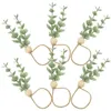 Bordduk 12 PCS Decor Delicate Servett Ring Servetter ringer Wood Serviette Buckle återanvändbar el