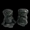 Figurina di bulldog francese meditata statue di resina yoga statue decorativa da collezione per la casa del cruscotto del desktop 240322