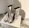Сапоги серебряные табины разделенные пальцы на высоких каблуках кожа Zapatos Mujer Fashion осень осенняя женская обувь Botas7497207