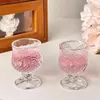 Copos de vinho 6pcs Cálice de vidro esculpido vintage Copas de uísque de cristal transparente de suco de café criativo barra de coquetel