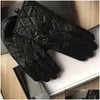 Fingerless Handskar Womens Winter Leather P Touch Sn Sheepskin för att cykla med varmt insatt Fingertip Drop Delivery Fashion Accessori DHGLJ