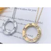 classic Designer Necklaces Fashion Stainless Steel Pendant Necklaces Hundreds of Stars Card Family Circle Chain Couple Titanium Pendant Necklace