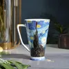 Van Gogh Bone China Ceramic Coffee Cup Beer Mugg Vacker målning Perfekt te Tid Hög kvalitet 240407