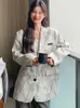 Kombinezony damskie Lanmrem chiński styl Jacquard Blazer Women Notched kołnierz pojedynczy piersi projekt mody 2024 Spring 2DA4801