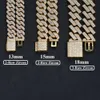 Hot Sale hiphop sieraden 13 mm 15 mm 18 mm wit gouden roos 18k vergulde ijs uit CZ Diamond Cuban Link Chain ketting