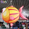 Groothandel 2m Hoogte Outdoor opblaasbare visdierballonnen met LED -lichten Inflatie Ocean Theme cartoonmodellen voor decoratie met lucht