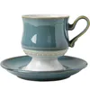 Teaware set 260 ml vintage keramisk kopp tefat set bägge stil kaffe cappuccino espresso teacup eftermiddagste och