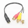 Gyllene pläterad 3,5 mm kvinnlig jack till 3 RCA Kvinnlig ljudvideo AV -adapterkabel 25cm/2 st