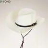 Chapeaux à bord large chapeau seau Nouveau chapeau d'été panama chapeaux hommes paille cowboy chapeau soleil pliage occidental large courbe courbe 240407