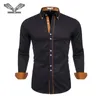 Mens Long Sleeve Shirt Klä upp professionell vit Slim Fit Solid Color Men Business 240322