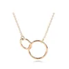 Klassisk designerhalsband S925 Sterling Silver Par Love Halsband med Cross Double Loop 18K Rose Gold Chain Gift