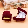 Sieraden zakjes verloving schat bruiloft opbergdoos ring cadeaillon fluweel piano