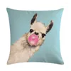 Travesseiro animal alpaca capa de flor de cacto pardo llama Caso tropical vintage para travesseiros de arremesso de sofá 45cm pela fronha ZY966