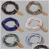 Kralen streng 3x4mm gefacetteerde kristallen kralen Bracelet Colorf rond glas paar elastische bedelarmbanden jubileumpolspolstand cadeau druppel dhlpg