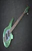 Factory Metal Green Green Electric Guitar com 4 stringschrome hardwarehh pickupsgrey pickguardhigh qualidade pode ser custo4940220