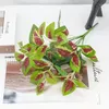 Decorative Flowers 7-fork Plastic Leaf Simulation Plant Factory Direct Flower Arrangement Accessories Wholesale Wall Green