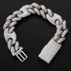 Hip Hop -armband drie tot één 20 mm varkensneus ketting Cubaanse armband vol met zirkoon grote doos gesp heuphop armband