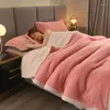 Cobertores lã de flanela de ponta de flanela outono de inverno quente para camas de três camadas espessadas cobertor de sono macio pesado