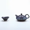 Ensembles de voiles de thé Jianzhan Tianmu Glaze de thé Ensemble de thé Jun Porcelain Kiln Changement Wire Drawing Business Companion Gift
