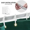 Shower Curtains Waterproof Bathroom Curtain Nordic Velvet With Hooks Mildewproof Bathtub Partition