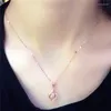 Chains Plated 14K Rose Gold Exquisite Hollow Out Necklace Pendant Shining Light Luxury Clavicle Chain Jewelry