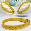 Fashion PU Leather Dog Collar Universal Size Plain Color Cat Collar Puppy Collar for Small Dogs Cats