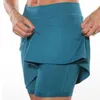 Shorts femininos esportes de moda Saias de cor sólida Anti-exposição Skort Running Tennis Golf Breathable Short Dress com bolsos