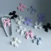 30 White Ribbon Resin Bow Nail Charm Parts 3D Rhinestone Nail Art Decoration Accessories Supplies for DIY Korean Manicure Design