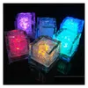 Andere festliche Party liefert wasserdichte LED ICE ICE CUBE MTI Farbwechseln langsamer Blitz Neuheit Flüssigsensor Wasser nach Weddi DHMZC