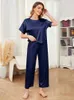 Home Clothing Womens Seidenpyjamas kurzärmelig