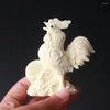 Dekorativa figurer Kinesiska Zodiac Rooster Animal Ivory Nut Feng Shui Fashion Office Home Decoration Statue