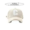 Caps de bola Big C Corduroy Captoy Baseball Hat para homens outono e inverno Ajuste o rabo de cavalo Hat Unissex Hip Hop Hat Rous Rouse Q240403