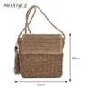 Totes Beach Vacation Sacs With Tassels Summer Paille Crossbody Purse à main le volet de mode décontracté à la main Pocket Hollow-out pour les vacances en bord de mer